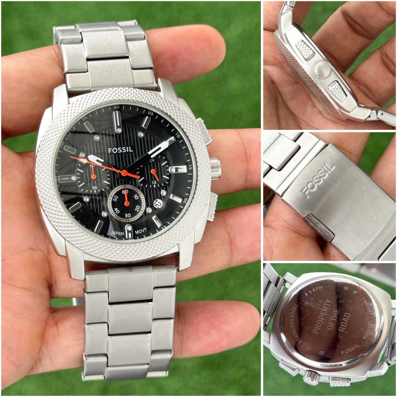 FOSSIL MEN BLACK DIAL ROUND ANALOG WATCH - FS6095