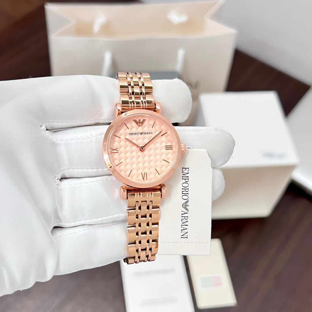 EMPORIO ARMANI TEXTURED ROSE GOLD