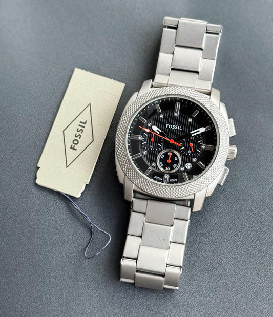 FOSSIL MEN BLACK DIAL ROUND ANALOG WATCH - FS6095