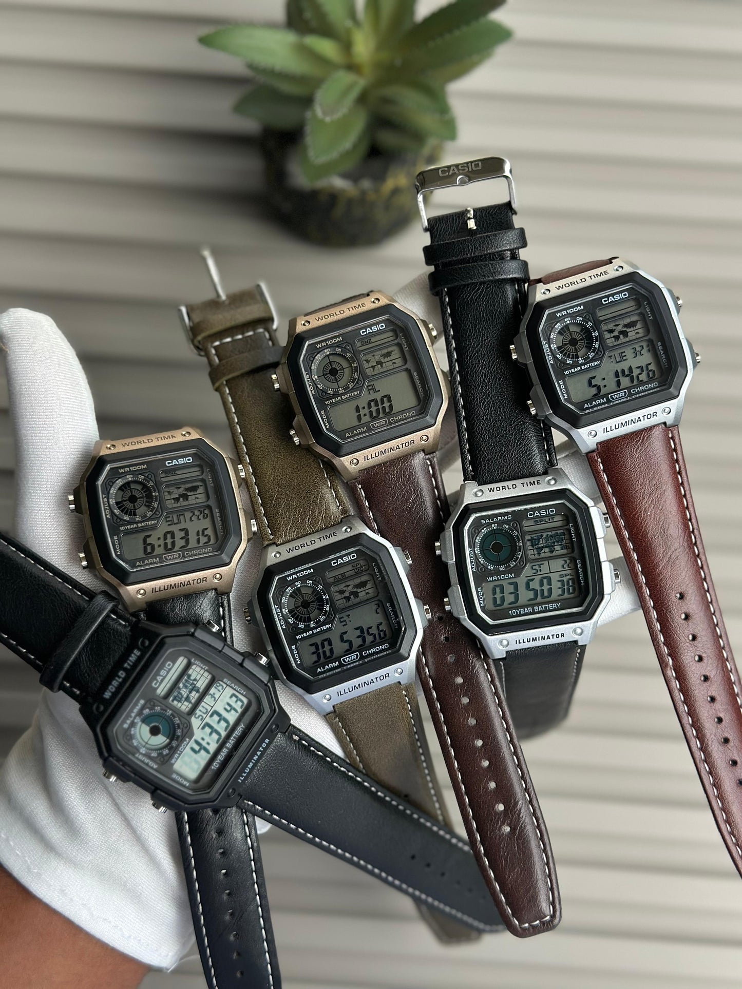 CASIO ILLUMINATOR LEATHER STRAP