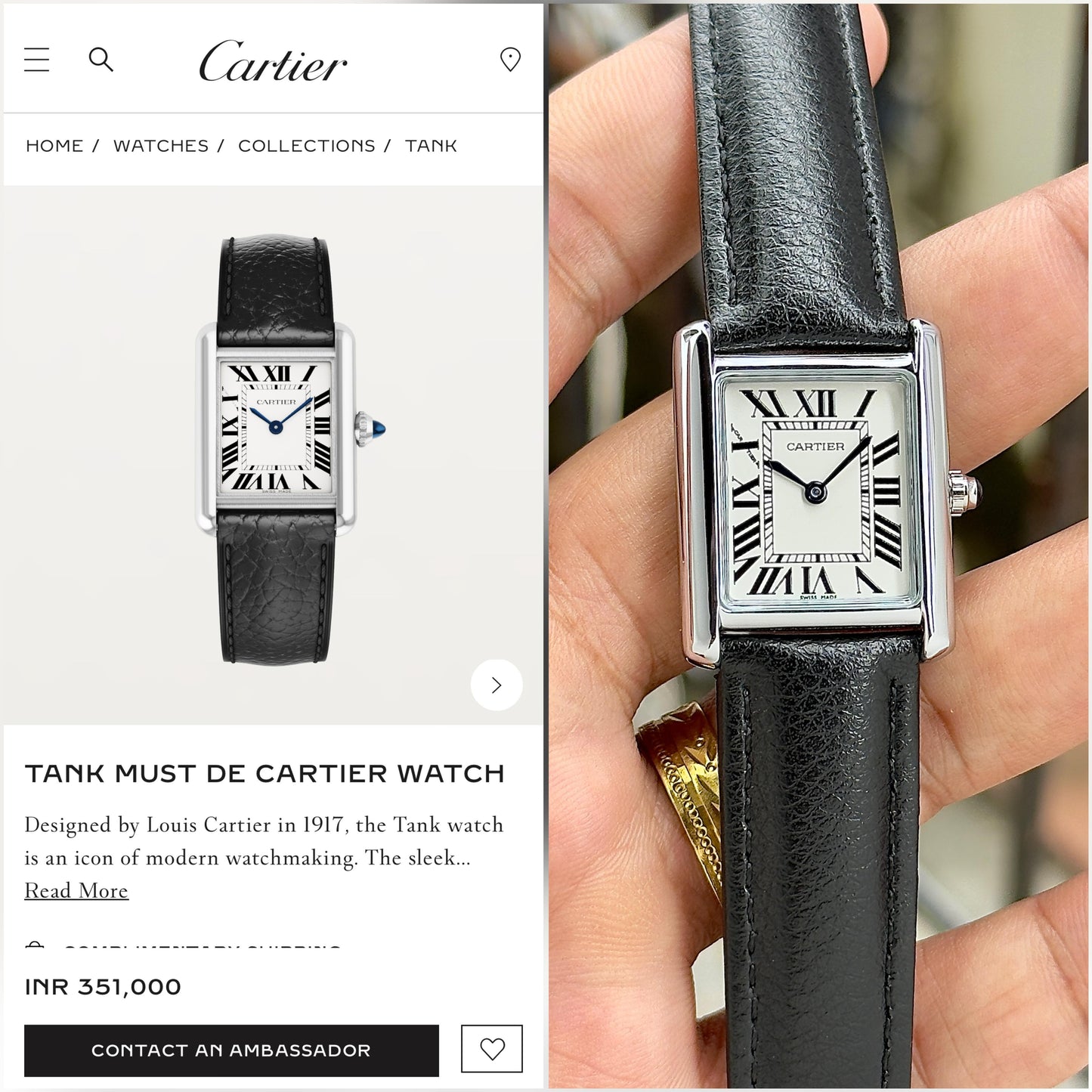 CARTIER TANK MUST