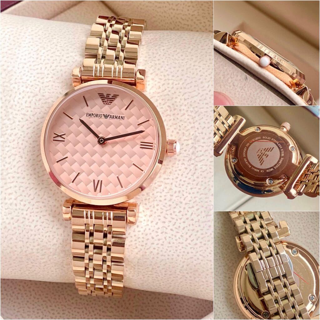 EMPORIO ARMANI TEXTURED ROSE GOLD